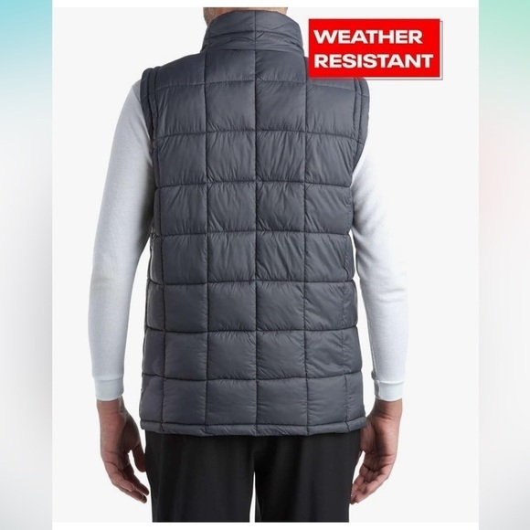 REEBOK MENS QUILTED, INSULATED WINTER PUFFER VEST SLEEVELESS GREY SIZE MEDIUM - Picture 5 of 11